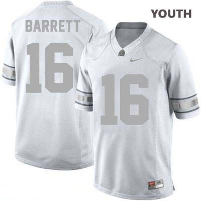 Youth NCAA Ohio State Buckeyes J.T. Barrett #16 College Stitched Platinum Gray Number Authentic Nike White Football Jersey MZ20E16HL